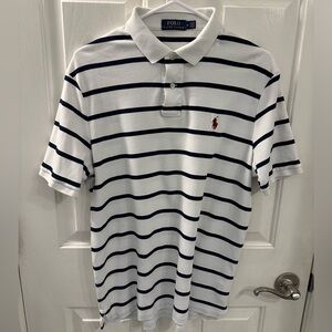 POLO Ralph Lauren - Size M - White polo with black stripes
